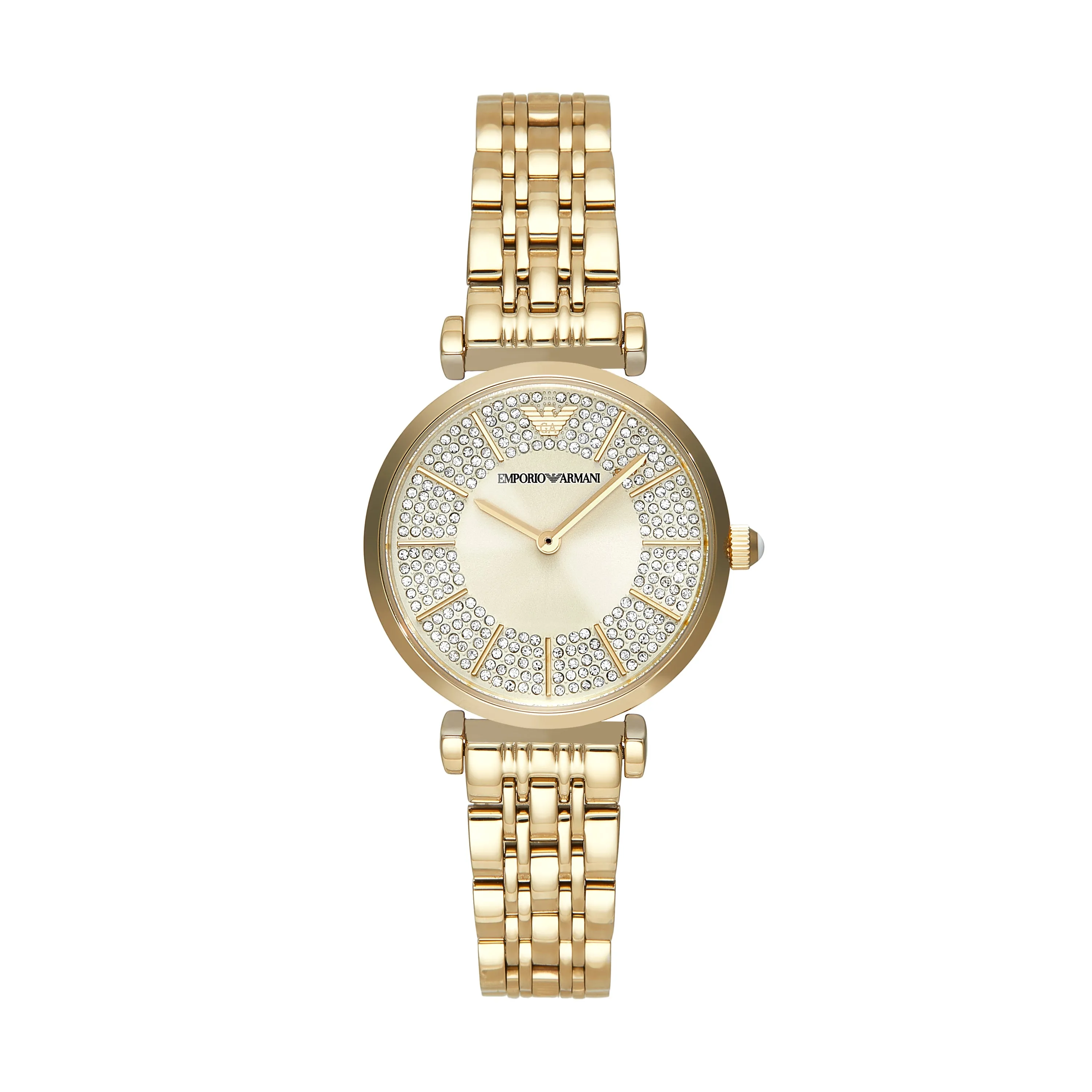 Emporio Armani Ladies Gold Watch Cream Dial Stainless Steel AR11608