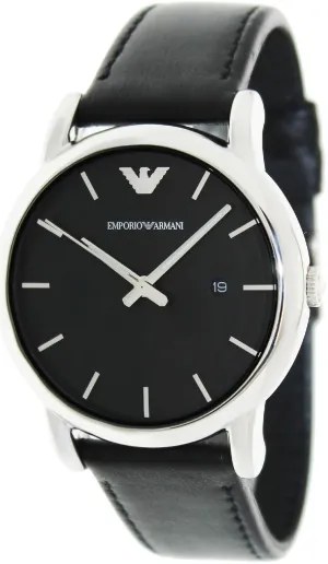 Emporio Armani Luigi Men's Black Dial Leather Watch AR1737