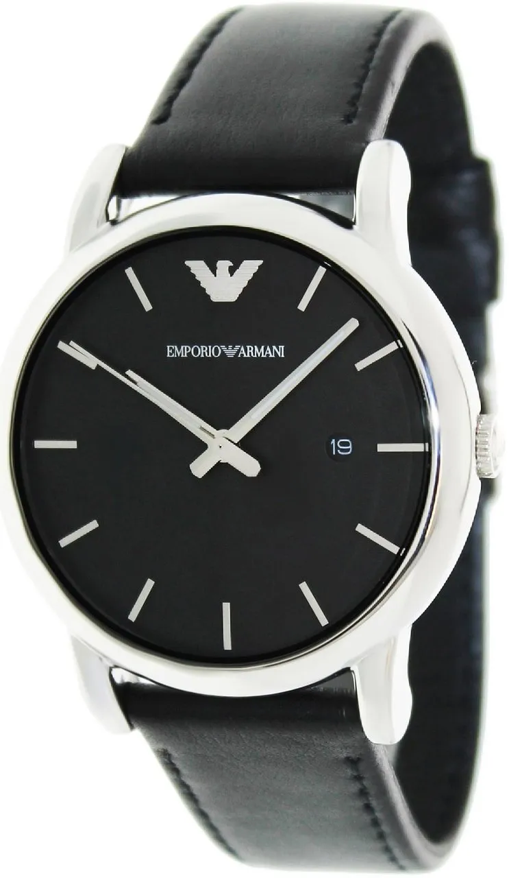Emporio Armani Luigi Men's Black Dial Leather Watch AR1737