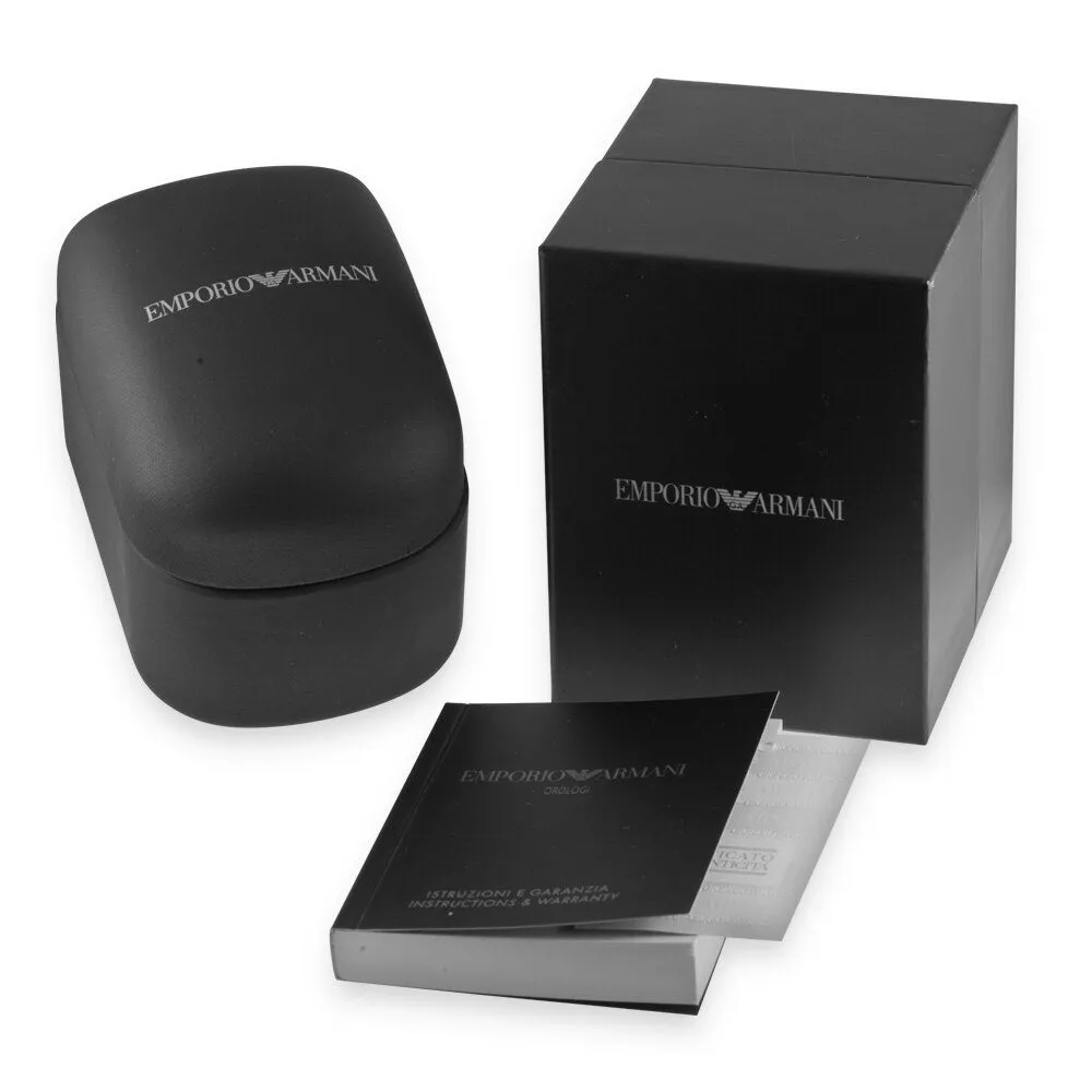 Emporio Armani LUIGI Men's Stainless Steel Chronograph Black Dial Watch