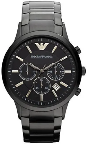 Emporio Armani Men's Black Quartz Chronograph Watch AR2453 43mm 50m