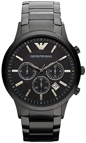 Emporio Armani Men's Black Quartz Chronograph Watch AR2453 43mm 50m