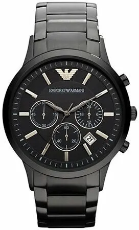 Emporio Armani Men's Black Quartz Chronograph Watch AR2453 43mm 50m