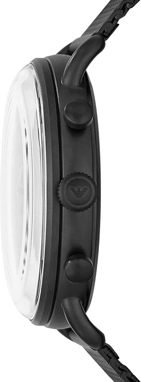 Emporio Armani Mens Chronograph Watch with Black Dial and Mesh Band AR11264