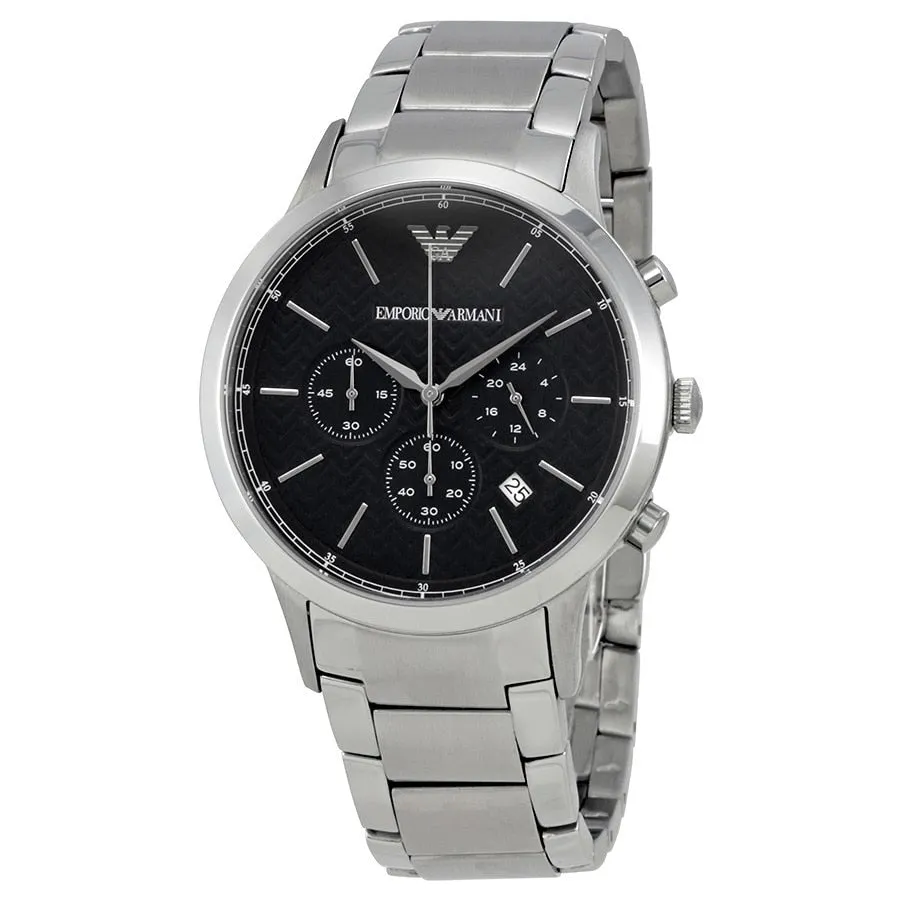 Emporio Armani Men's Navy Chronograph Watch with Date and Water Resistance