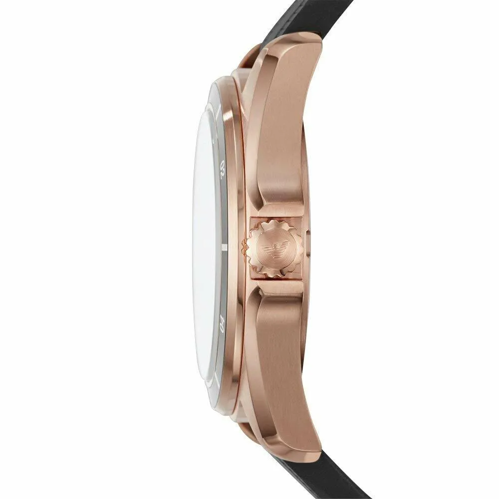 Emporio Armani Men's Rose Gold Black Dial Watch Model AR11101