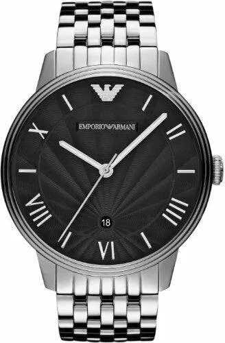 Emporio Armani Mens Stainless Steel Watch Black Dial AR1614