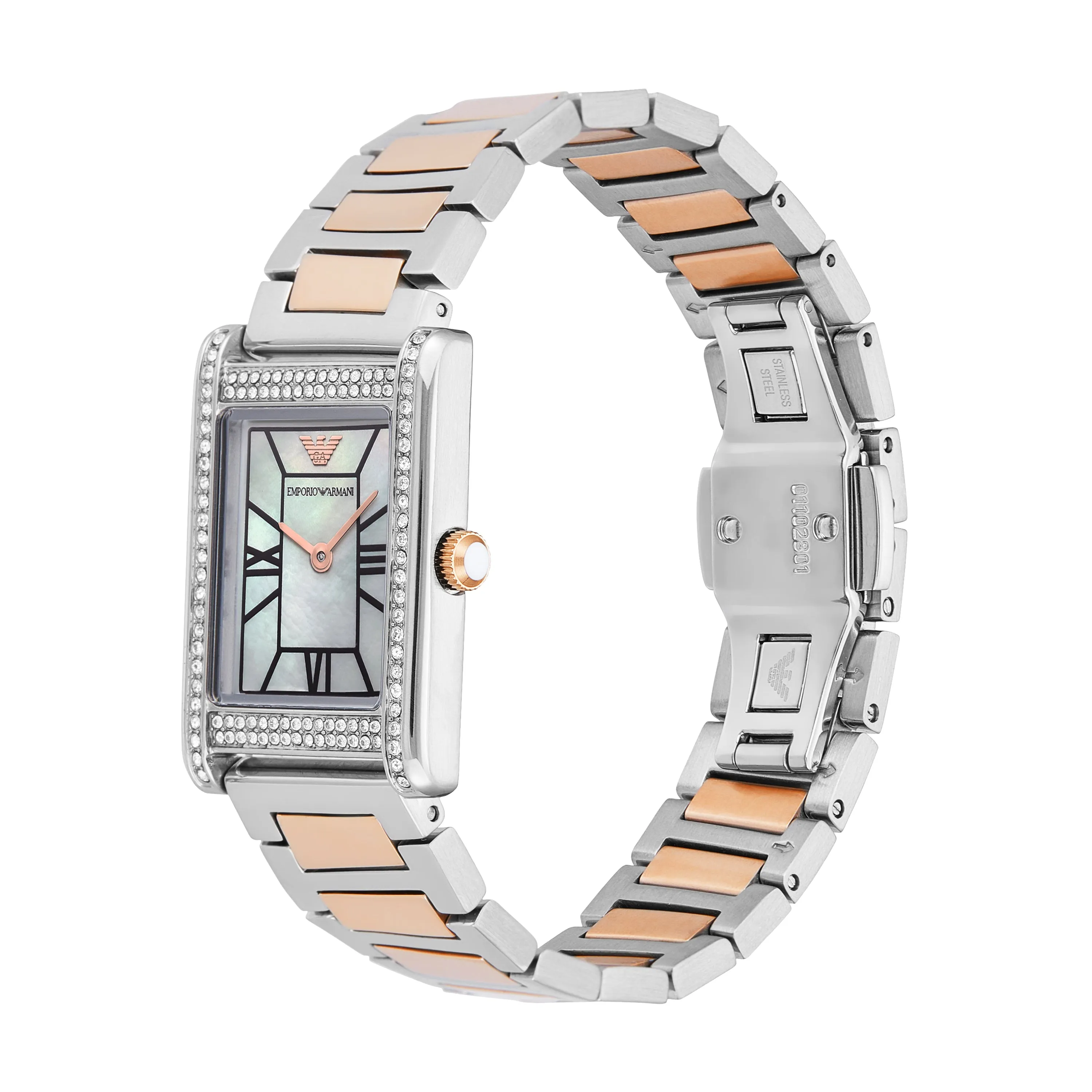 Emporio Armani Mother of Pearl Dial Two Tone Stainless Steel Watch AR11626