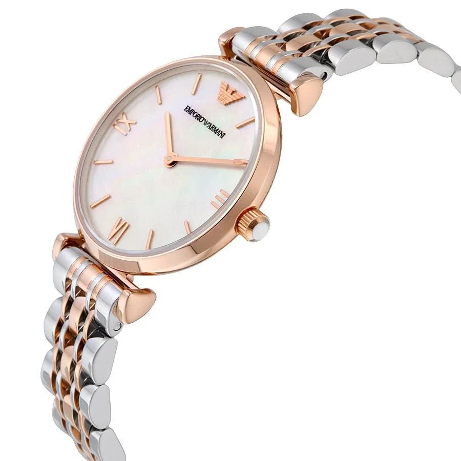 Emporio Armani Rose Gold Quartz Watch with Mother of Pearl Dial AR1683