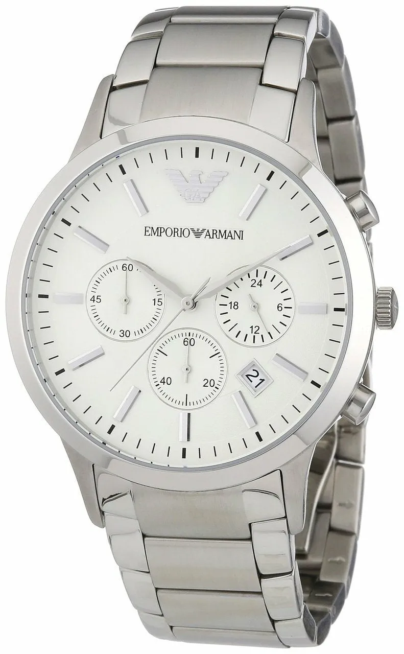 Emporio Armani Silver Chronograph Watch for Men AR2458