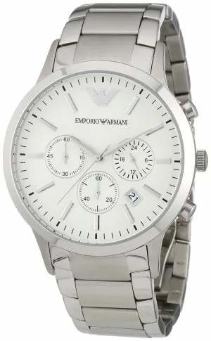 Emporio Armani Silver Chronograph Watch for Men AR2458