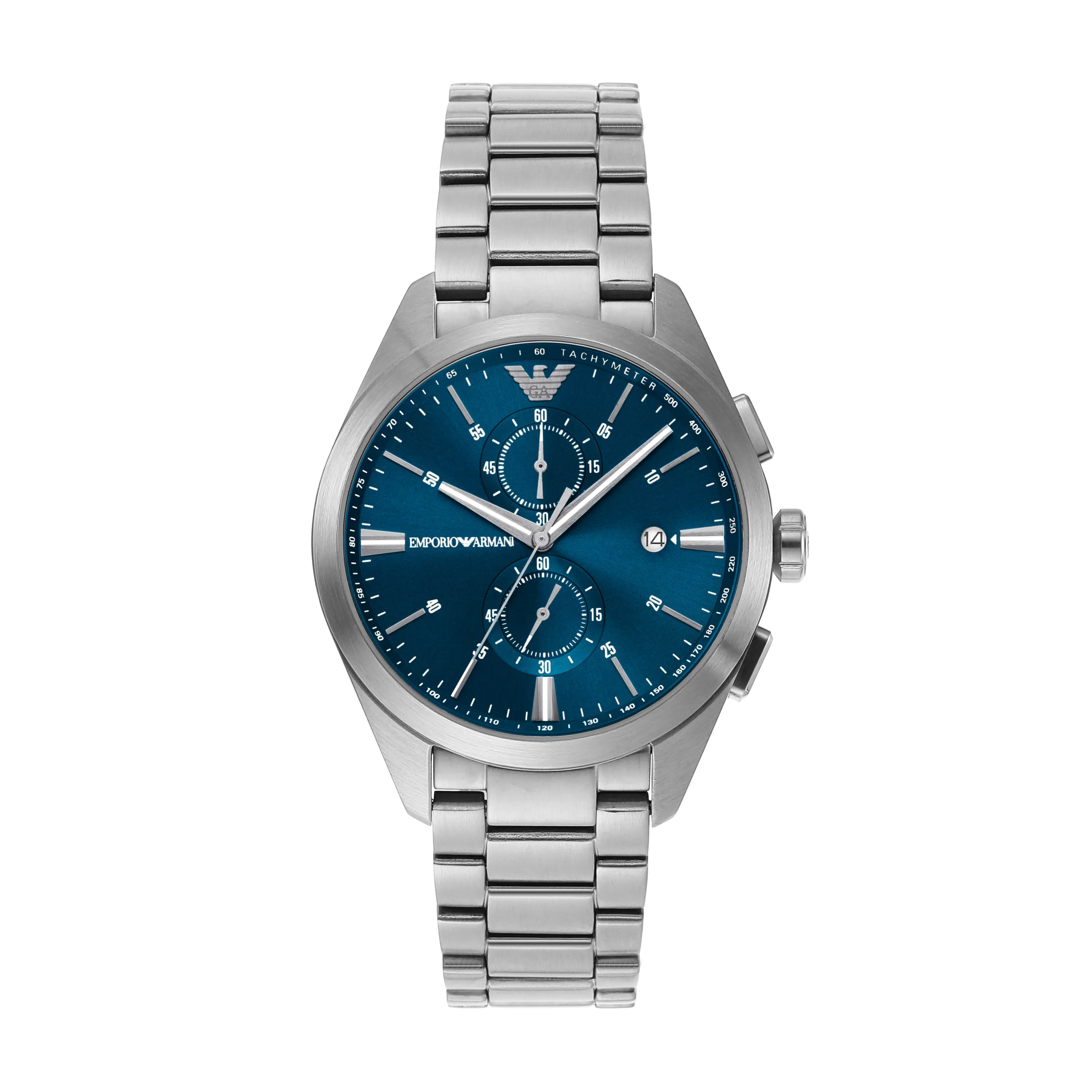 Emporio Armani Stainless Steel Blue Dial Mens Chronograph Watch AR11541