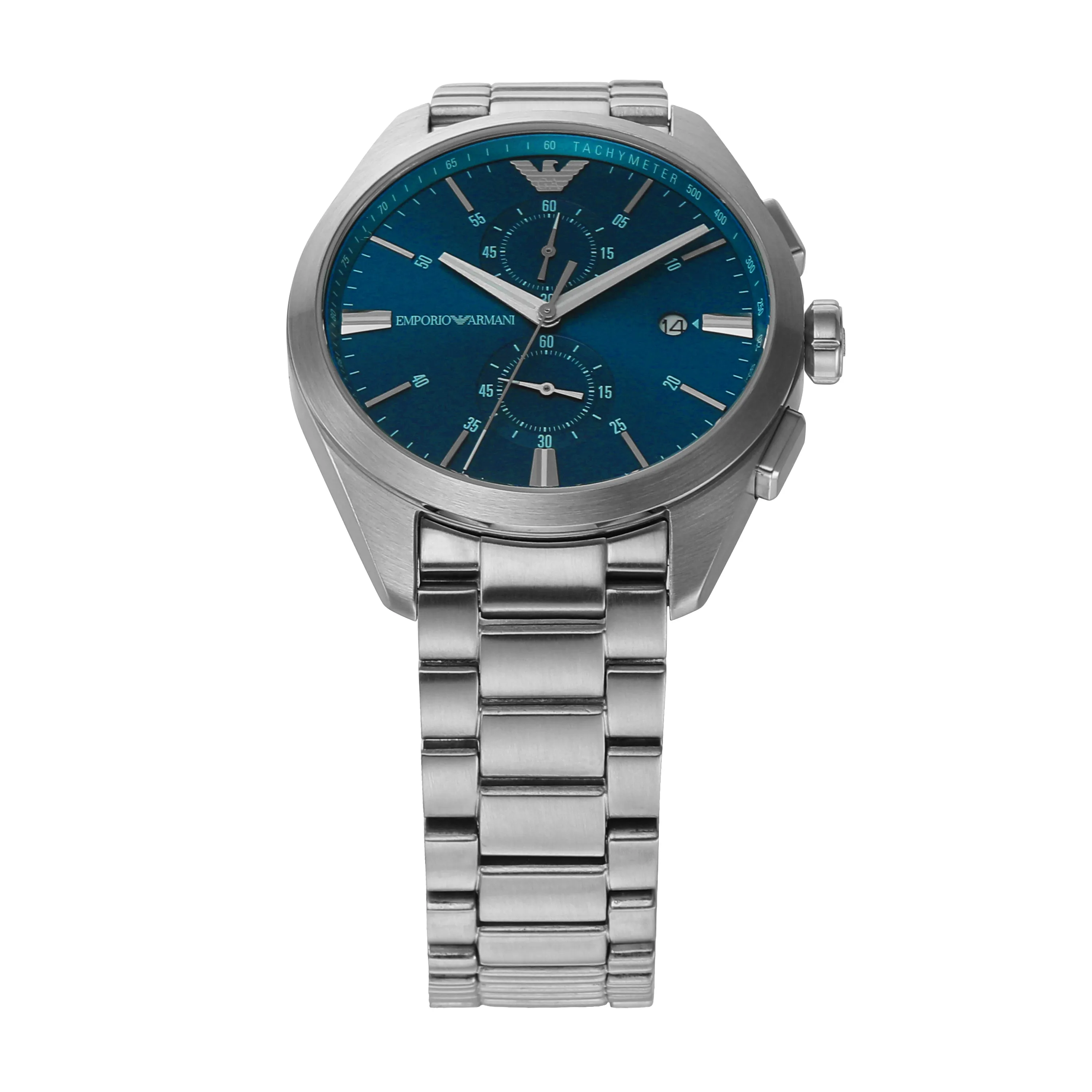 Emporio Armani Stainless Steel Blue Dial Mens Chronograph Watch AR11541