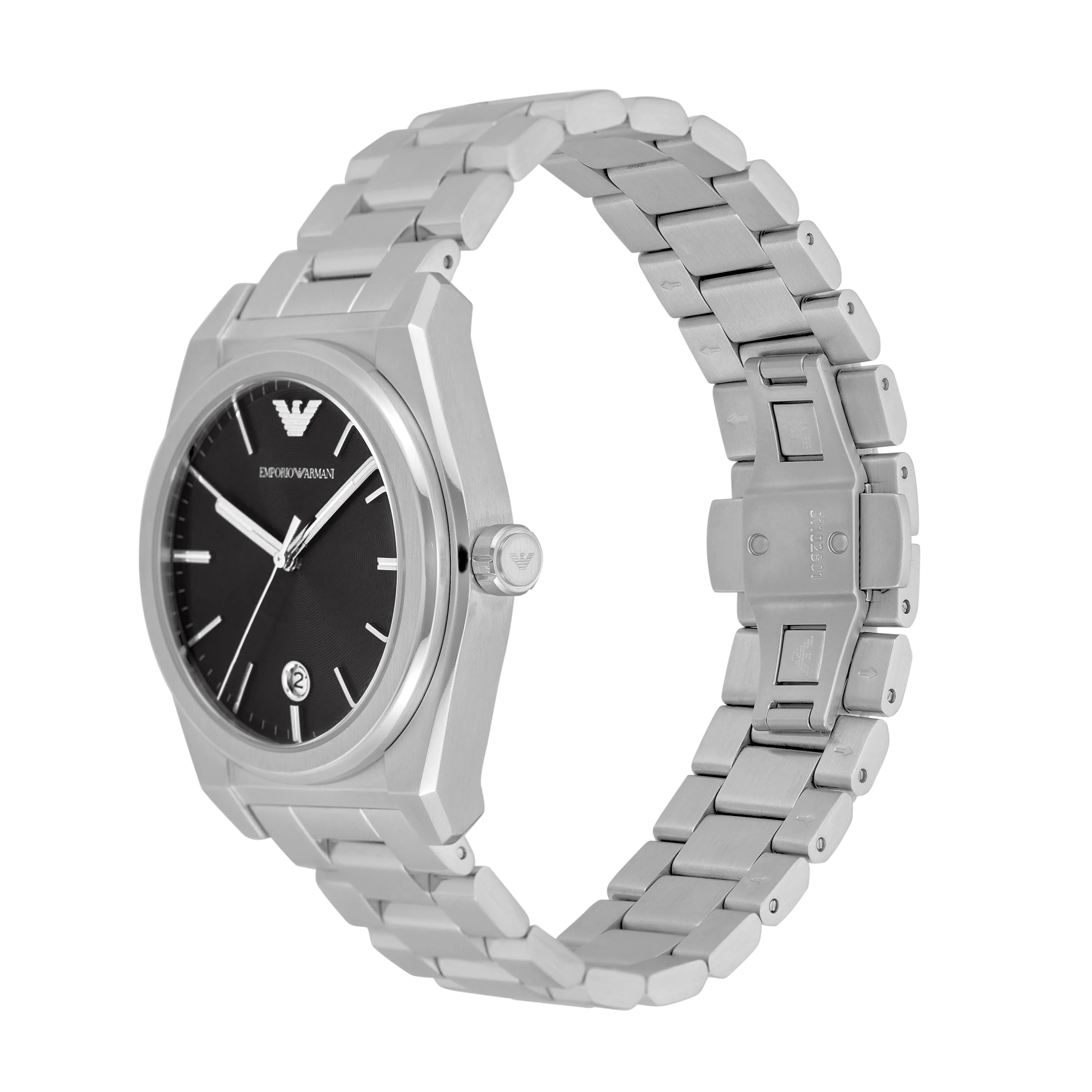 Emporio Armani Three-Hand Date Black Dial Stainless Steel AR11622