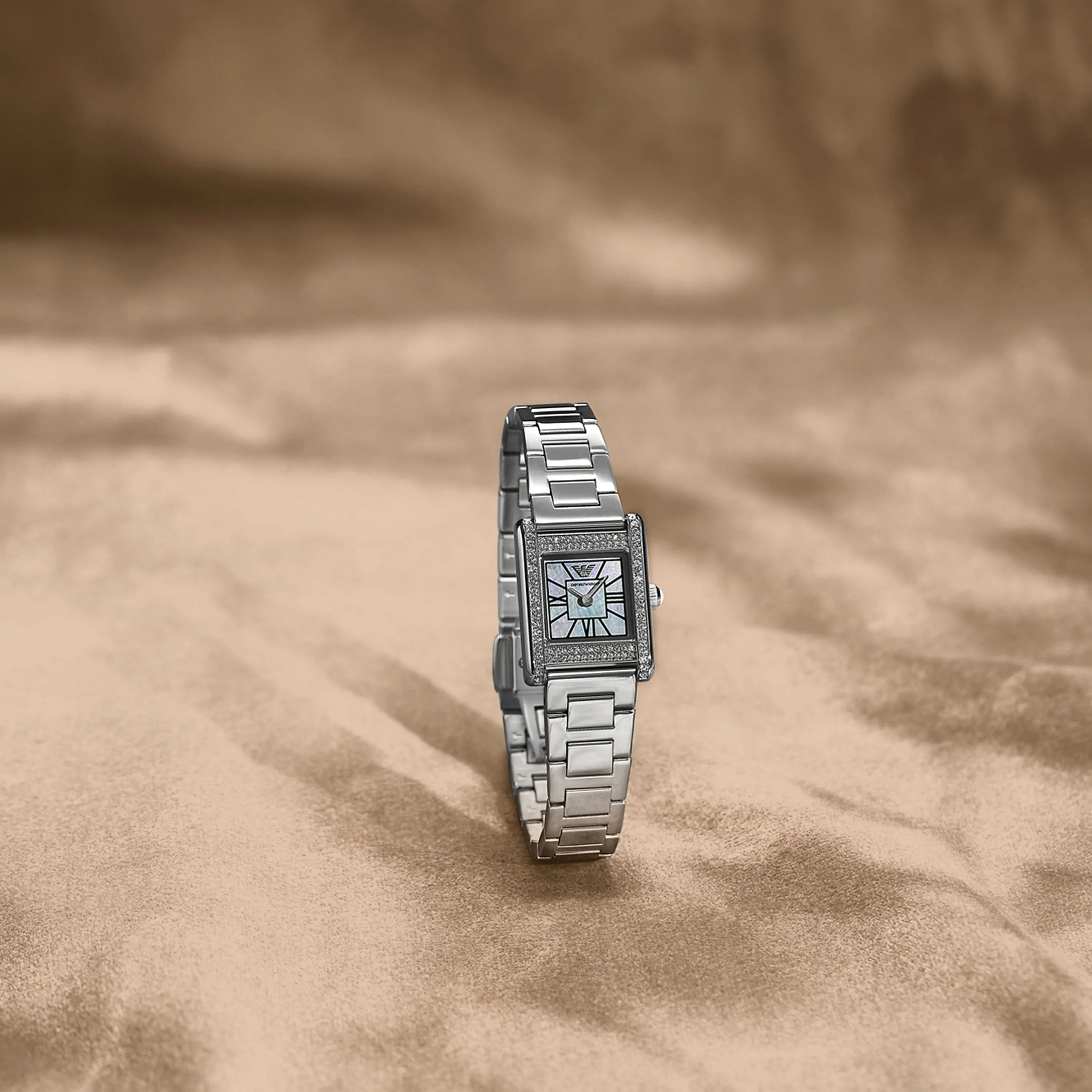 Emporio Armani Two-Hand Mother of Pearl Dial Stainless Steel Watch AR11662