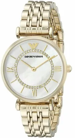 Emporio Armani Women's Gold Dial Stainless Steel Watch AR1907