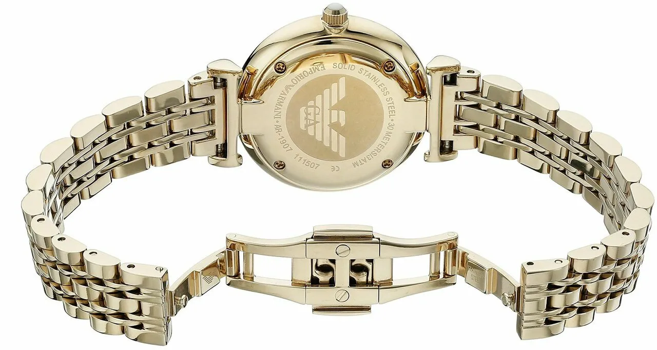 Emporio Armani Women's Gold Dial Stainless Steel Watch AR1907