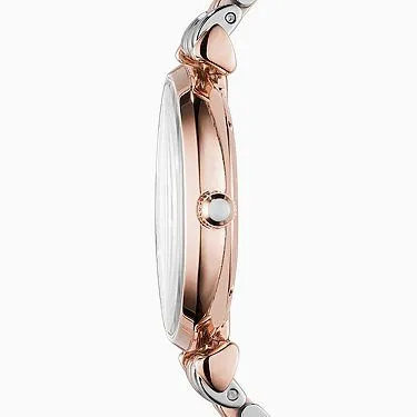 Emporio Armani Womens Two Tone Grey Dial Watch with Crystal Accents AR1840