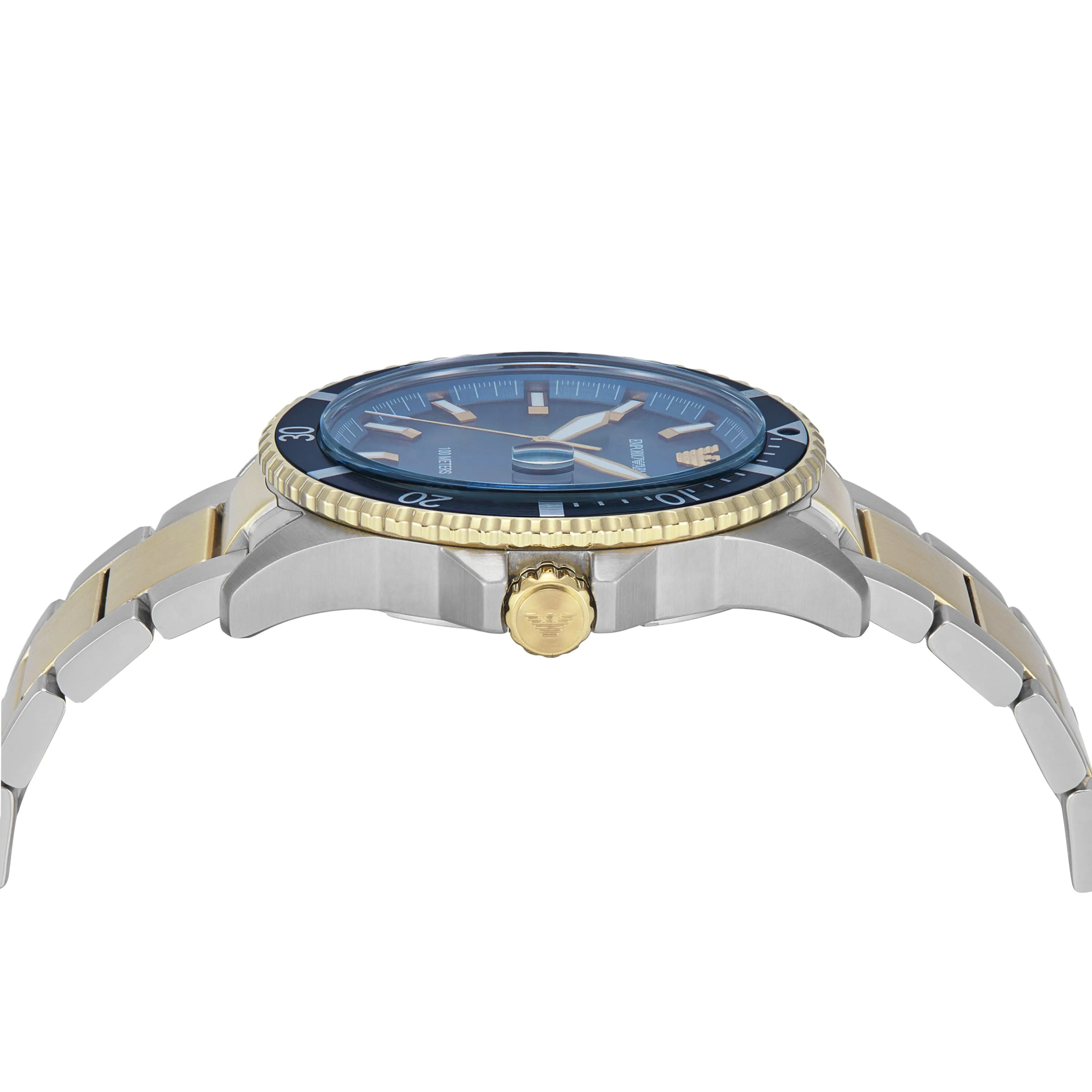 Emporio Armani World Explorer Three-Hand Blue Dial Stainless Steel Watch AR11682
