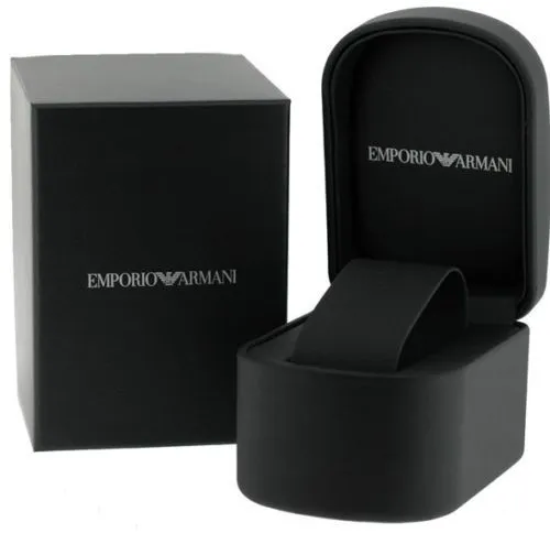 Emporio Armani Zeta Elegant White Dial Brown Leather Watch for Men