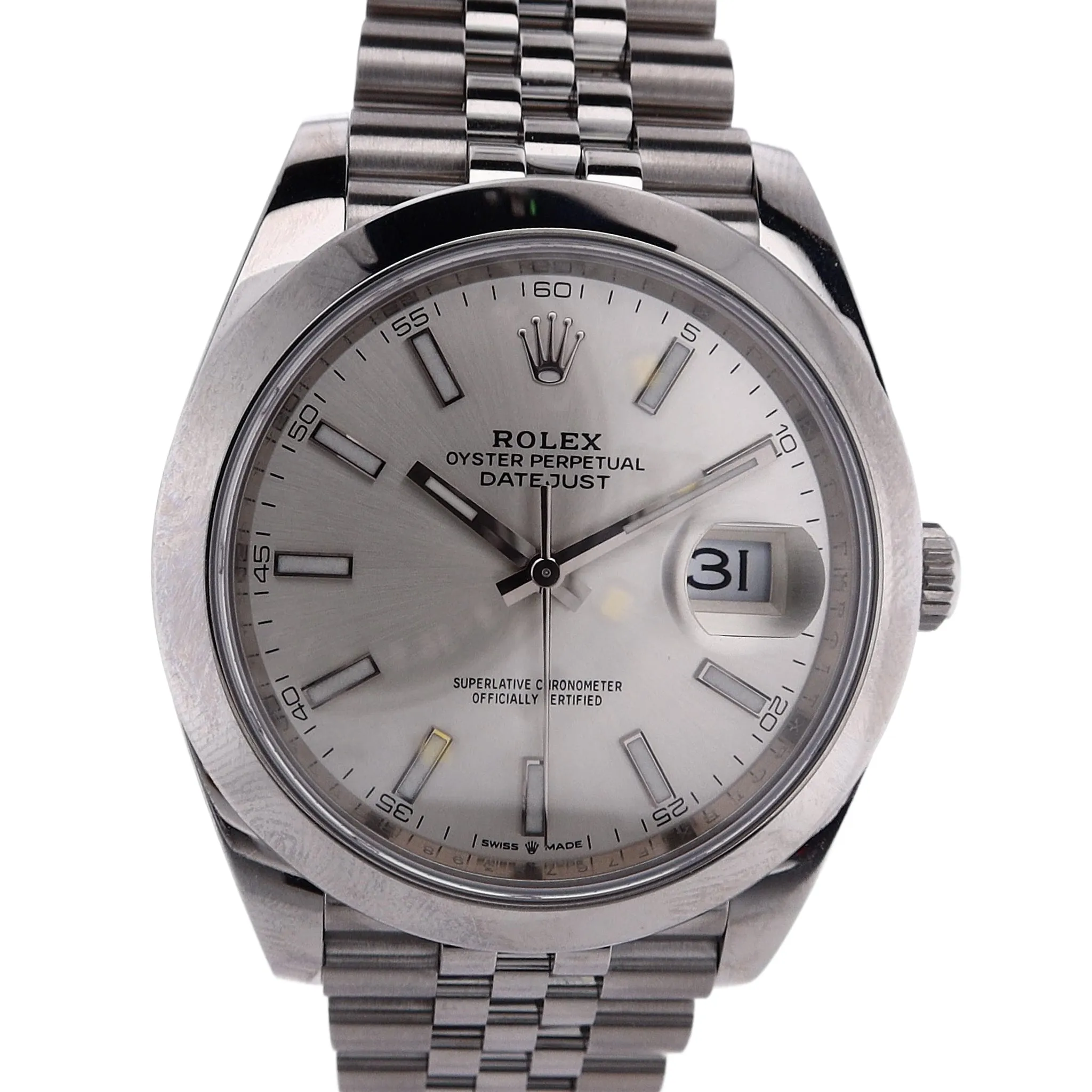 Estate Rolex Stainless Steel Gents OPDJ II 41mm Silver Dial 126300 Comes With Box And Card C.2020
