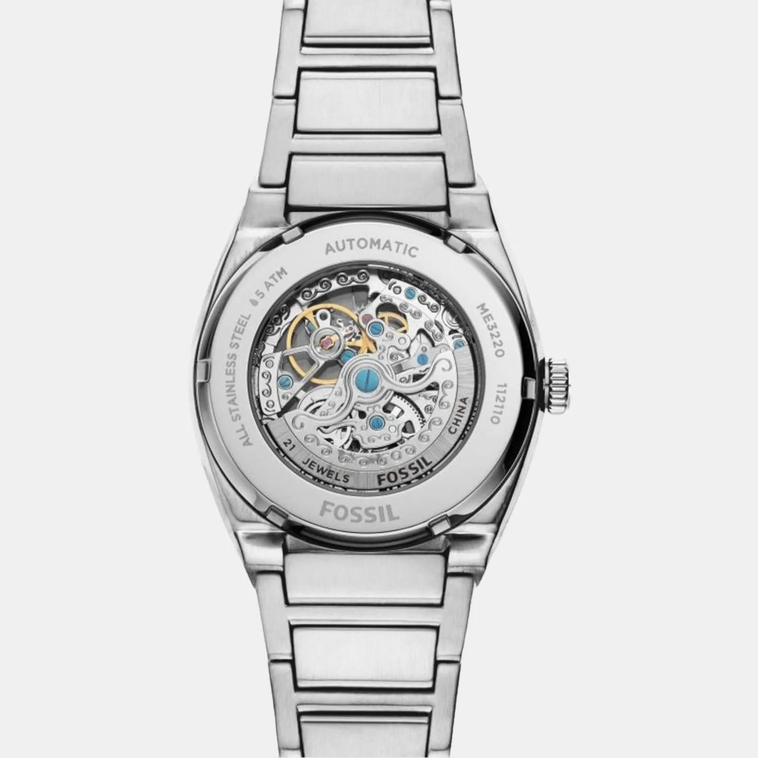 Everett Men Automatic Blue Dial Analog Stainless Steel Watch ME3220