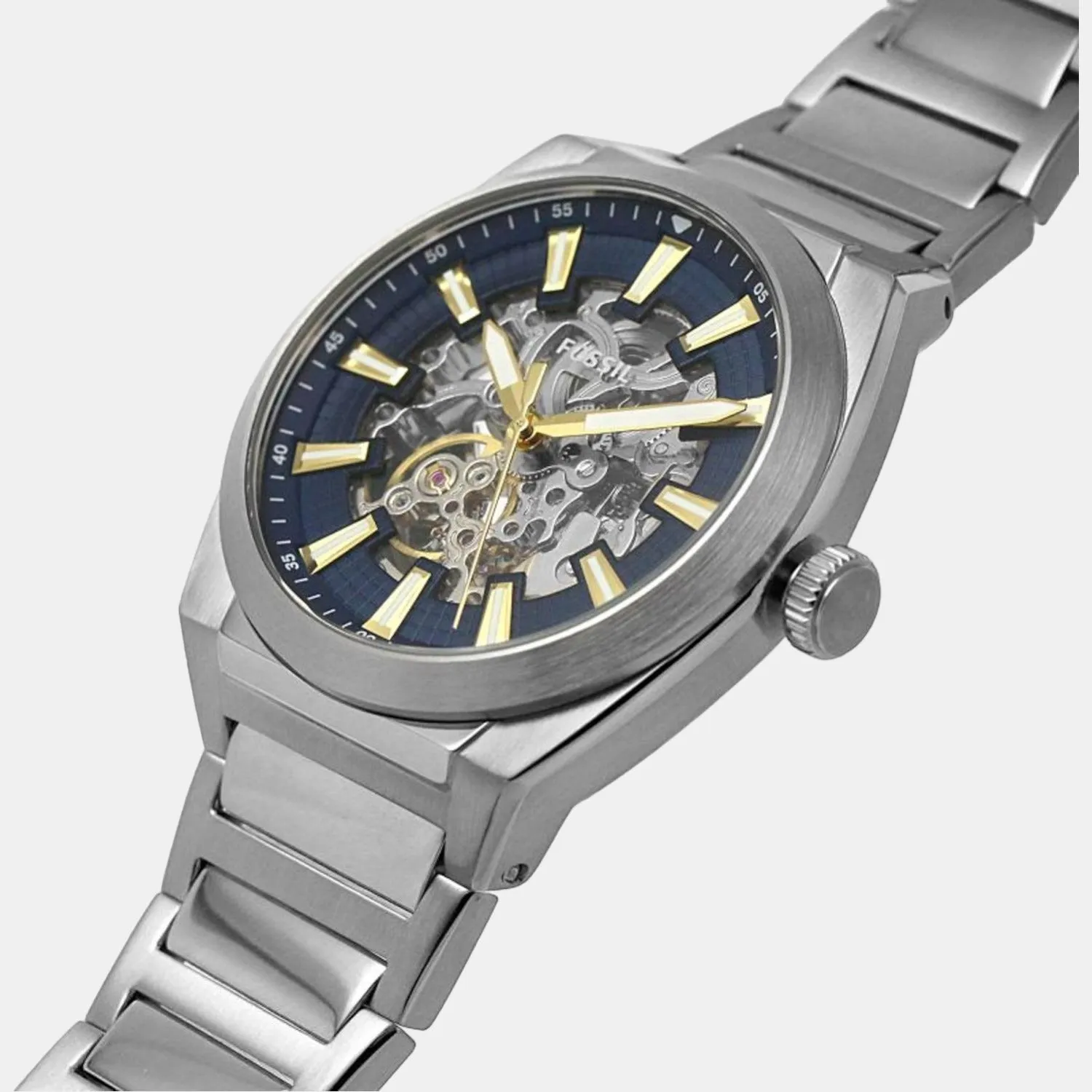 Everett Men Automatic Blue Dial Analog Stainless Steel Watch ME3220