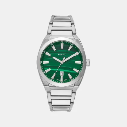 Everett Men Quartz Green Dial Analog Stainless Steel Watch FS6056