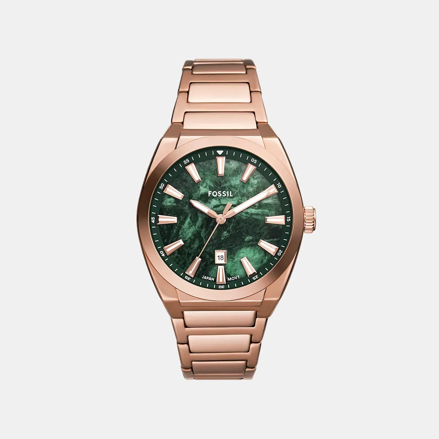 Everett Men Quartz Green Dial Analog Stainless Steel Watch FS6074
