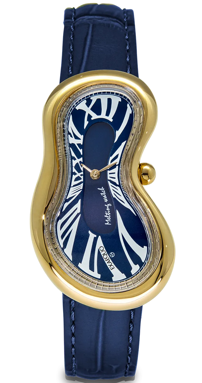 Exaequo Melting PVD Gold Blue Watch