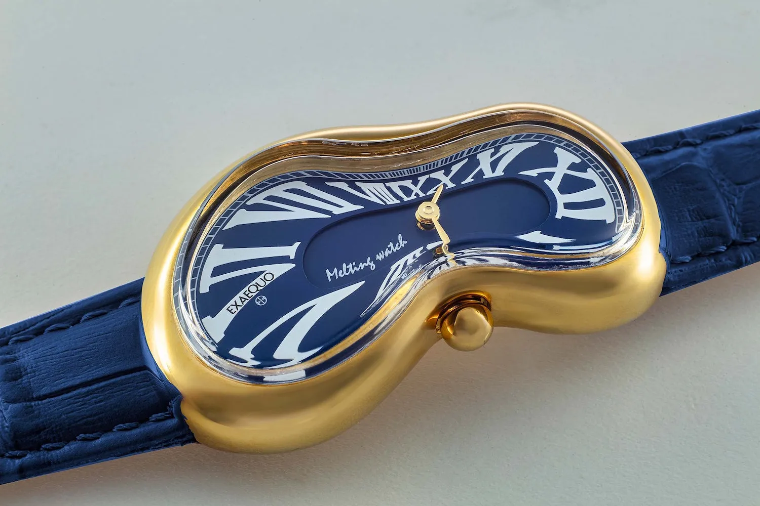 Exaequo Melting PVD Gold Blue Watch