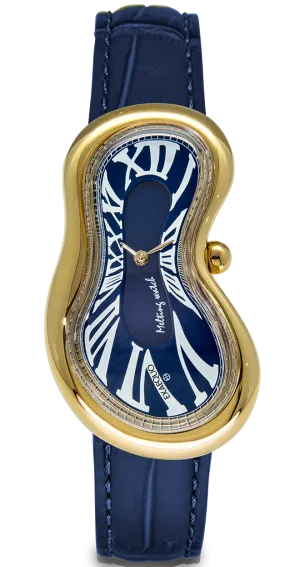 Exaequo Melting PVD Gold Blue Watch