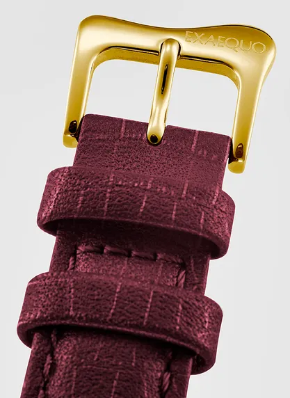 Exaequo Melting PVD Gold Burgundy Watch