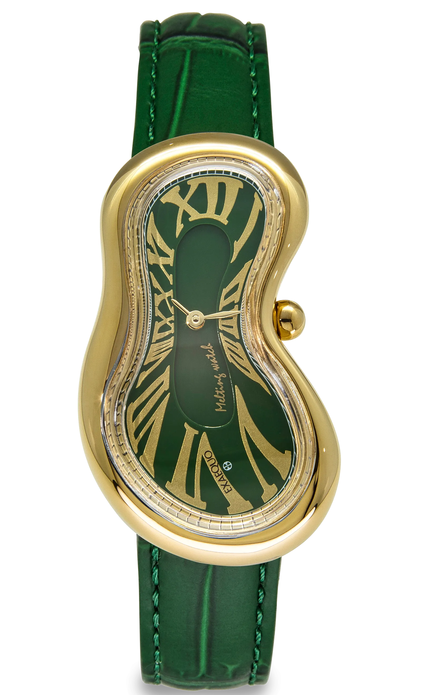 Exaequo Melting PVD Gold Green Watch