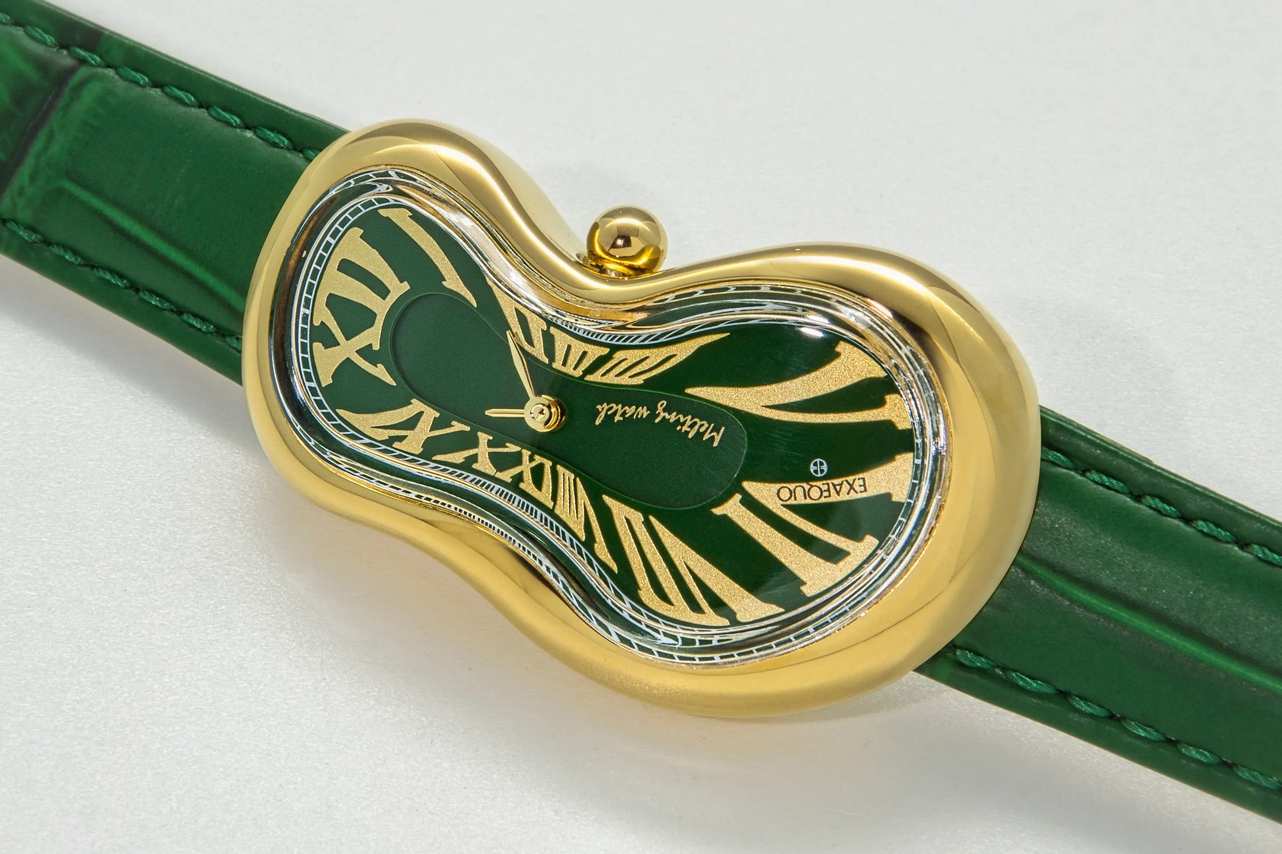 Exaequo Melting PVD Gold Green Watch