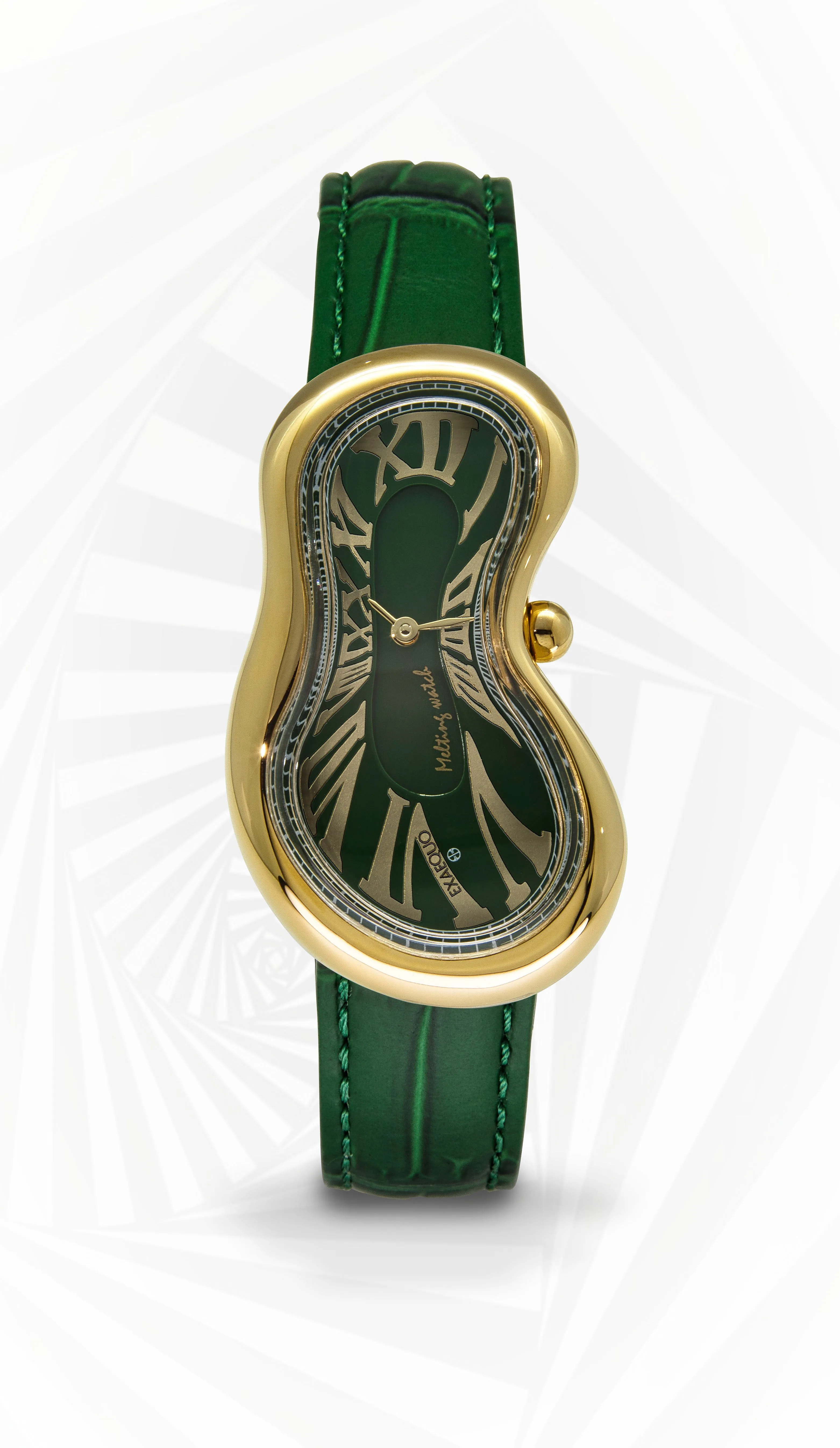 Exaequo Melting PVD Gold Green Watch