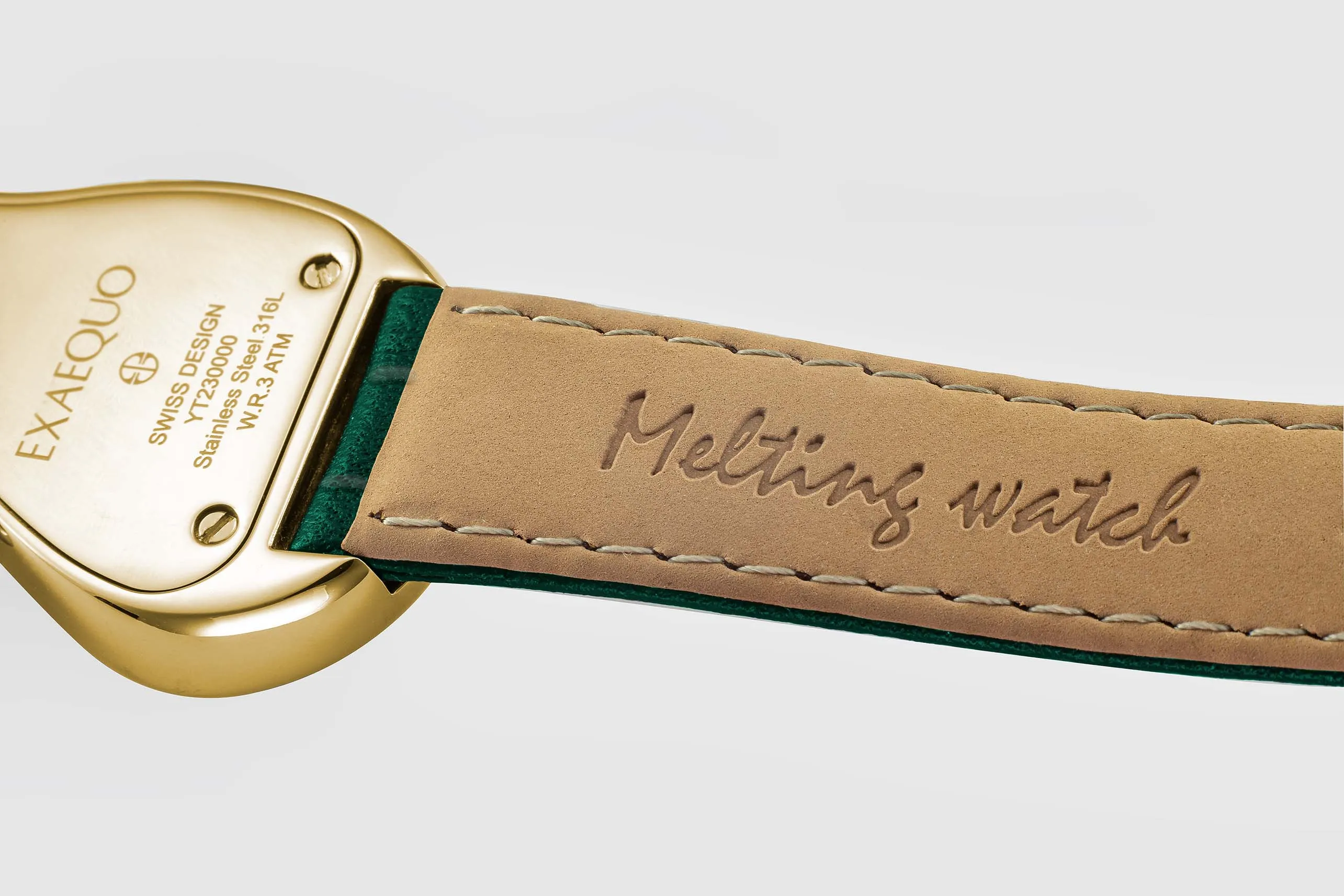Exaequo Melting PVD Gold Green Watch