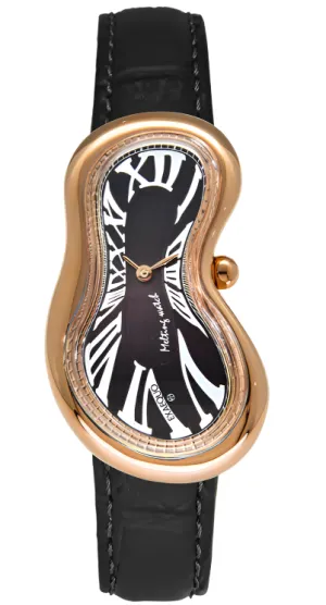 Exaequo Melting PVD Rose Gold Black Watch