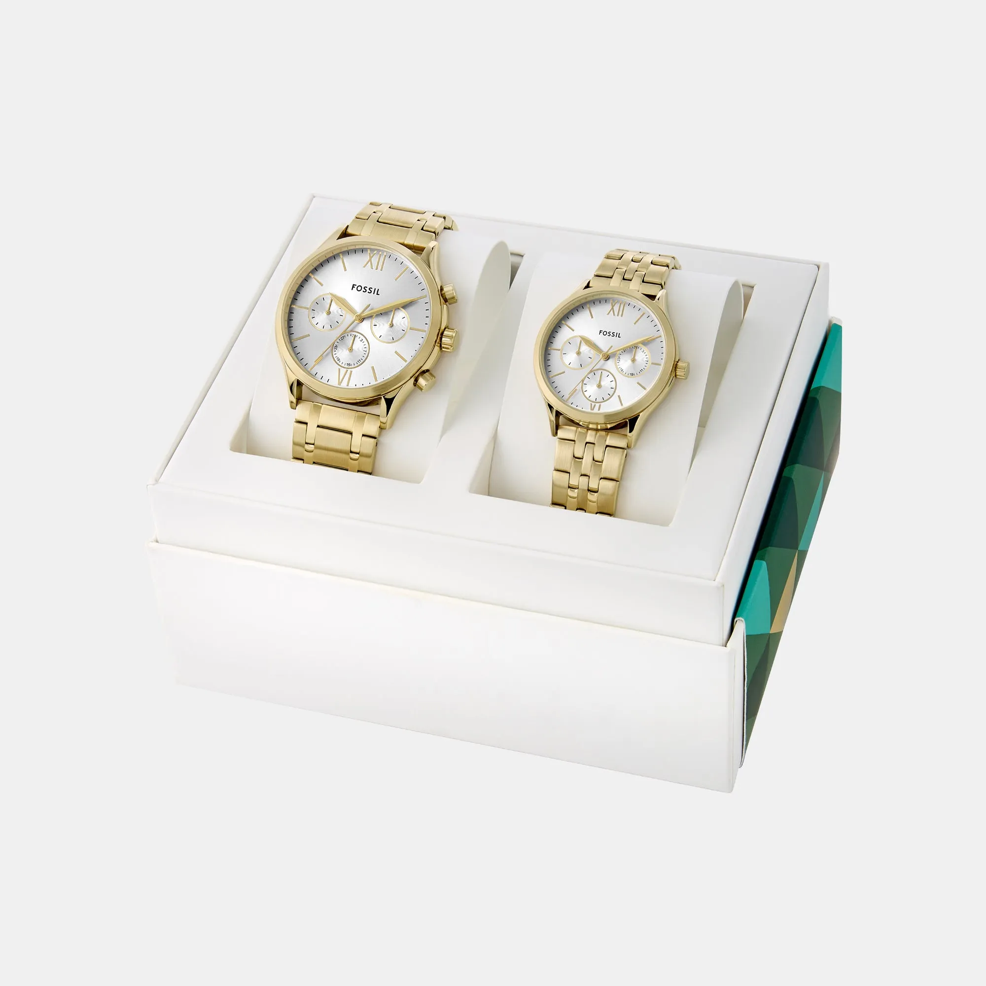 Fenmore Couple Quartz Silver Dial Multi-Function Stainless Steel Watch BQ2899SET