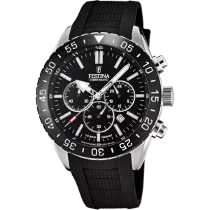 Festina Ceramic Black Rubber Strap Men's Watch F20515/2