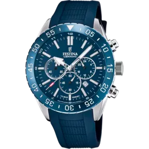 Festina Ceramic Blue Rubber Strap Men's Watch F20515/1