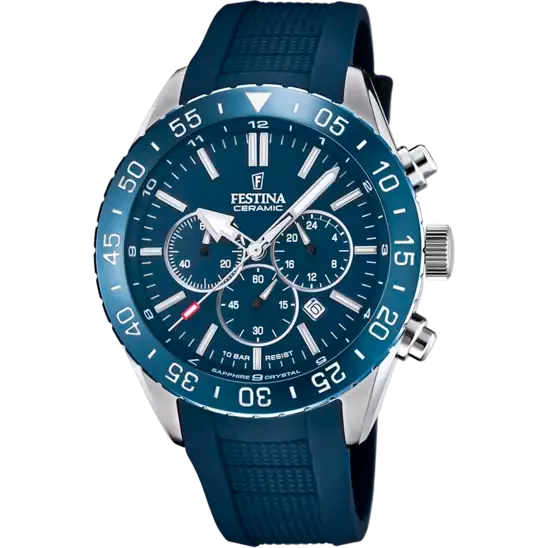 Festina Ceramic Blue Rubber Strap Men's Watch F20515/1