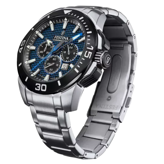Festina Chrono Bike Blue Dial Stainless Steel Strap Men's Watch F20641/2