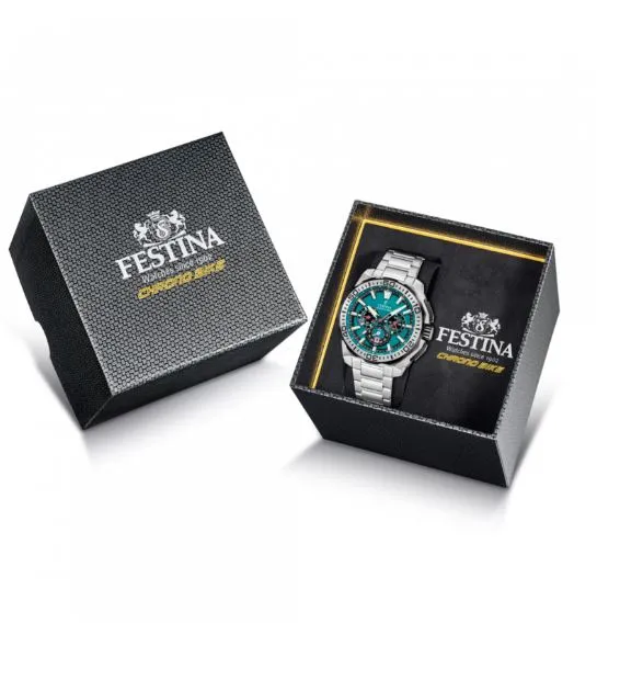 Festina Chrono Bike Blue Dial Stainless Steel Strap Watch f20724/6