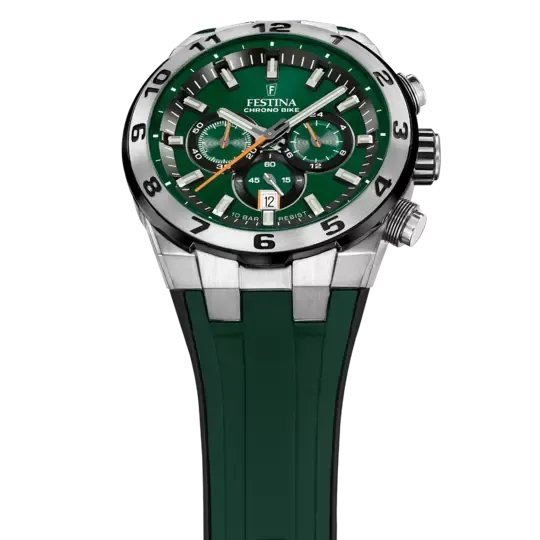 Festina Chrono Bike Green Dial Green Rubber Strap Men's Watch F20671/2