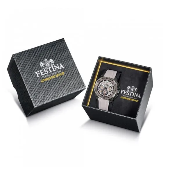 Festina Chrono Bike Grey Rubber Strap Watch f20726/1