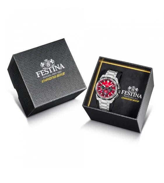 Festina Chrono Bike Red Dial Stainless Steel Strap Watch F20724/5