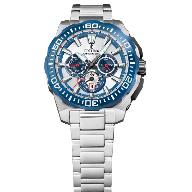 Festina Chrono Bike Silver Dial Stainless Steel Strap Watch f20724/1