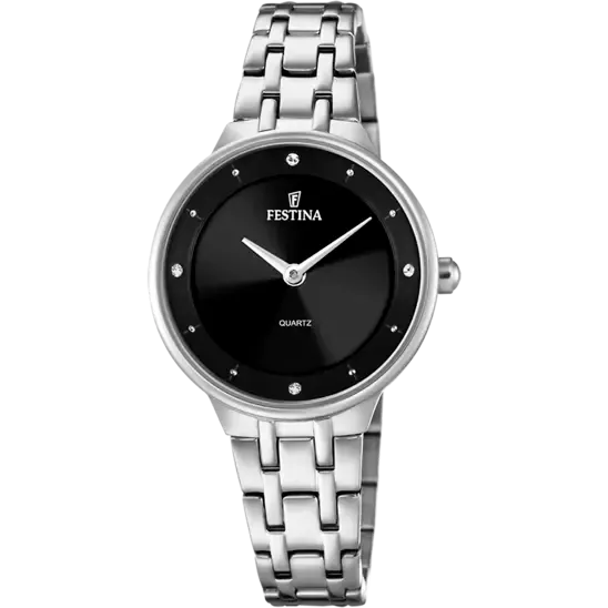 Festina Elegant Women's Watch with Stainless Steel Strap and Black Dial F20600/4