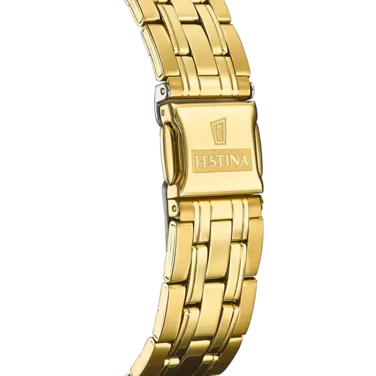 Festina F20513/2 Men's Elegance Gold Stainless Steel Watch with Silver Dial